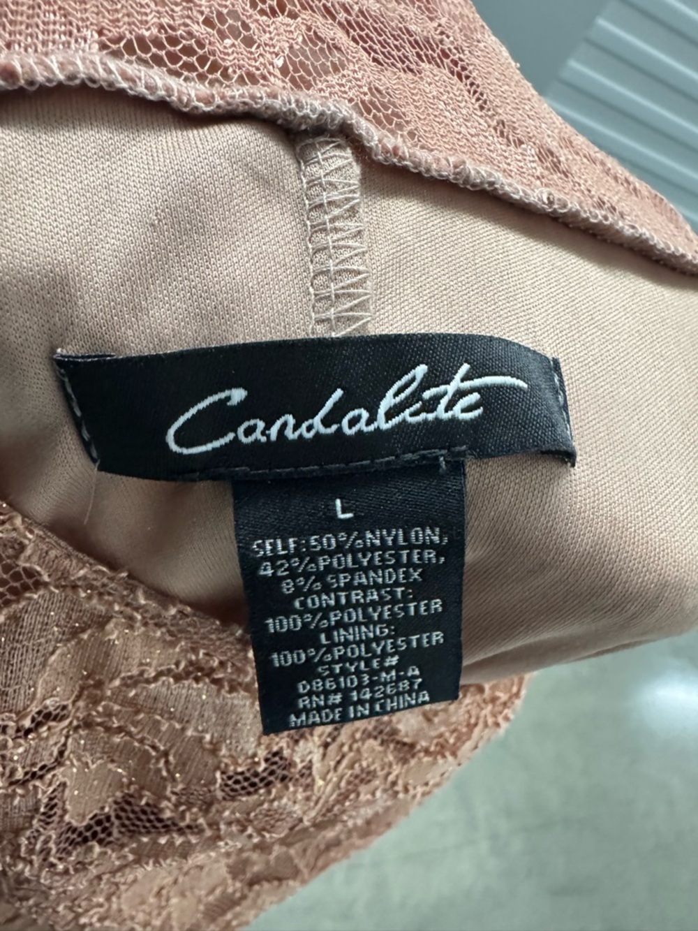 Candalite Lace Maxi Dress | Size L | Elegant Blush Formal - Picture 5 of 14